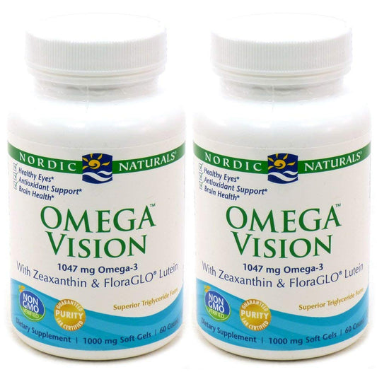 Nordic Naturals Omega Vision lemon bottle supports eye health with lutein and zeaxanthin