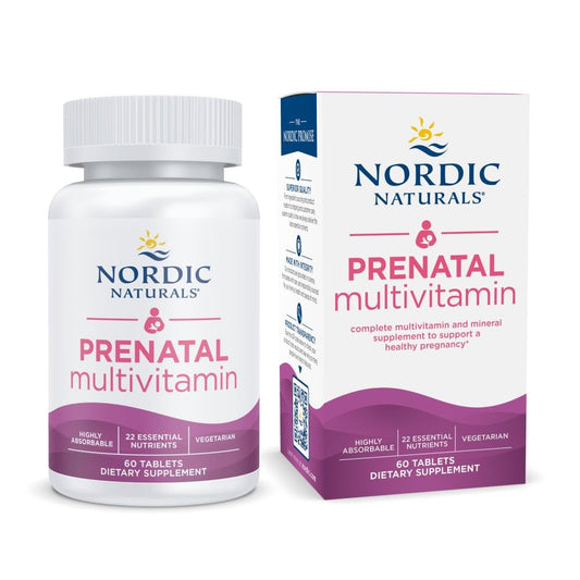 Nordic Naturals Prenatal Multivitamin bottle shows a nutritious daily routine