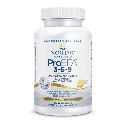 Nordic Naturals ProEFA lemon bottle for easy daily omega-3-6-9 support.