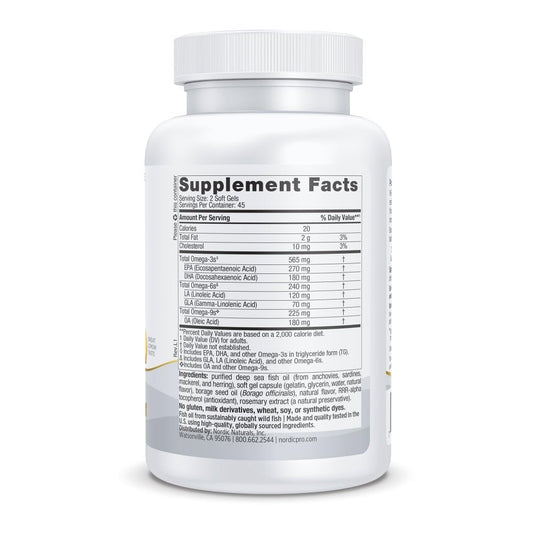 Nordic Naturals ProEFA lemon soft gels with citrus flavor.