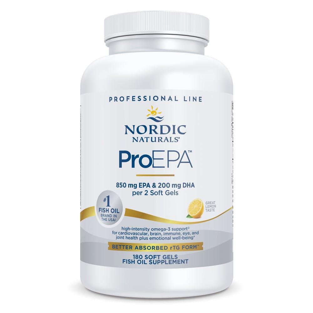 Nordic Naturals ProEPA Lemon bottle conveys purity and everyday omega-3 support.