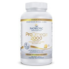 Nordic Naturals ProOmega 2000 lemon softgel bottle ready for daily heart and brain support