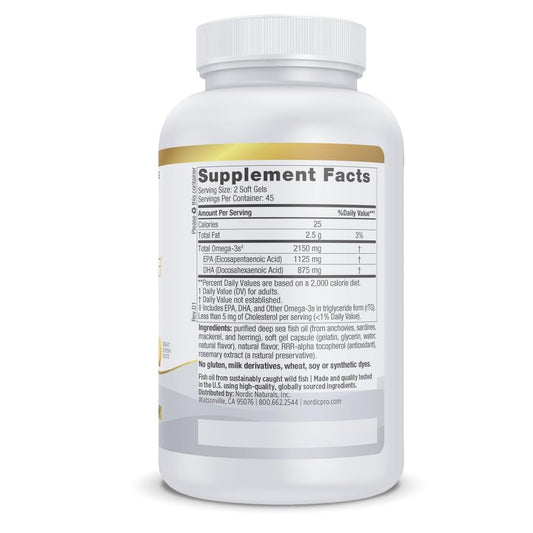 ProOmega 2000 lemon-softgel pour showing convenience for easy daily omega-3 intake