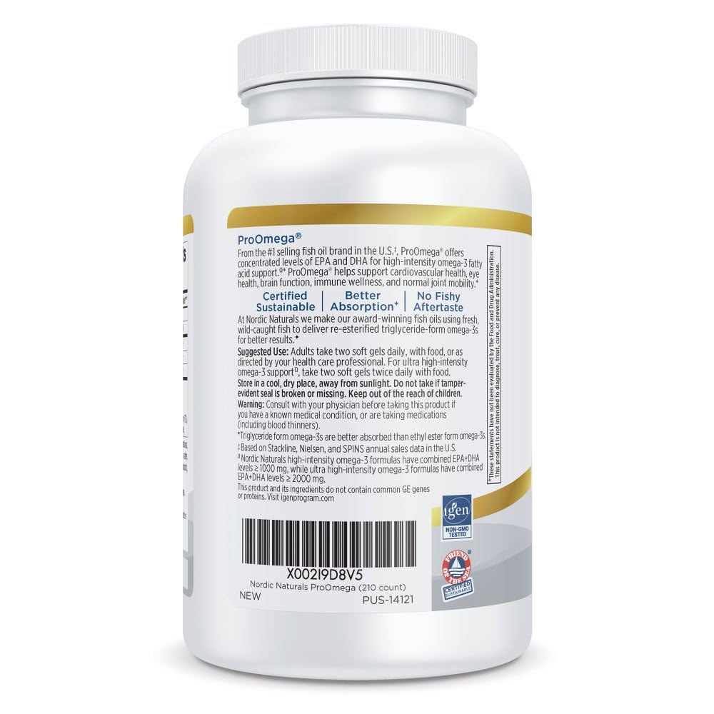 Nordic Naturals ProOmega Lemon capsules offering convenient daily omega-3 intake