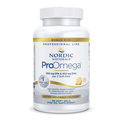 Nordic Naturals ProOmega lemon soft gels bottle showcases convenient omega-3 delivery