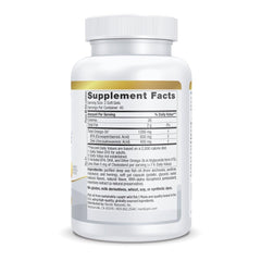 ProOmega lemon soft gels label highlights non-GMO purity and natural ingredients