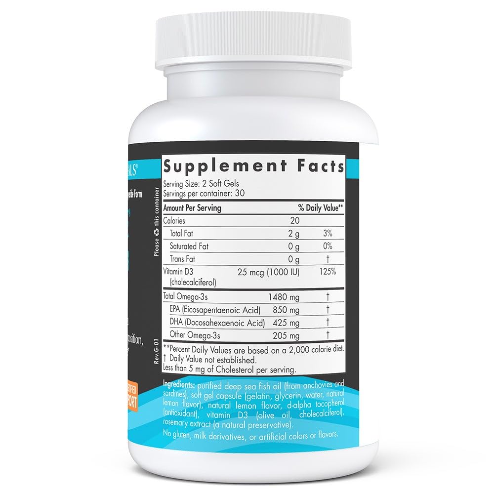 Nordic Naturals Ultimate Omega-D3 Sport lemon bottle with label and capsule imagery for athletes