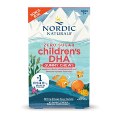 Nordic Naturals Zero Sugar Children's DHA Gummies tropical-punch-bottle offers flavorful omega-3 support.