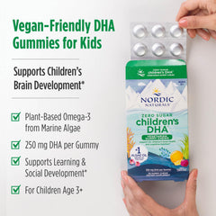 Nordic Naturals third-party testing label signals purity and freshness for kids’ supplements.