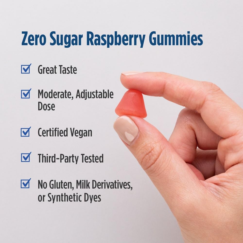 Nordic Naturals Zero Sugar Melatonin Gummies Raspberry gummy texture close-up