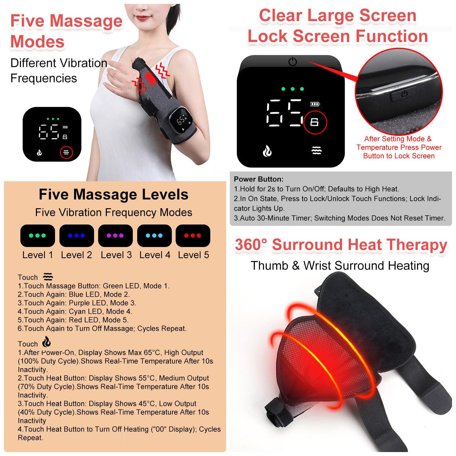 Normia Rita 5-mode massage targets thumb and wrist relaxation