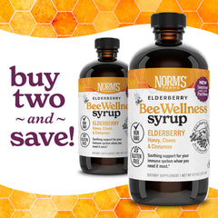 Norm's Farms BeeWellness elderberry syrup supports a family daily wellness routine