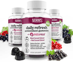 Norm's Farms elderberry gummies close-up texture for immune support