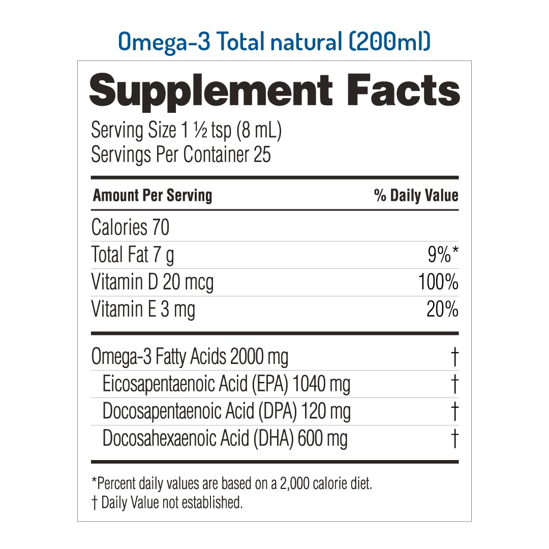 NORSAN Omega-3 Total Liquid pour shot showing easy serving.