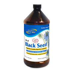 North American Herb & Spice Black Seed Oil bottle highlighting heart-supporting oil potential.