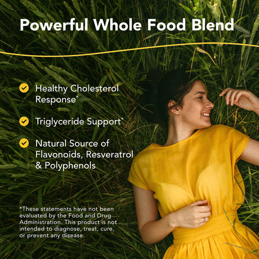 Cholestamin capsules packaging showing the whole-food blend for daily wellness.