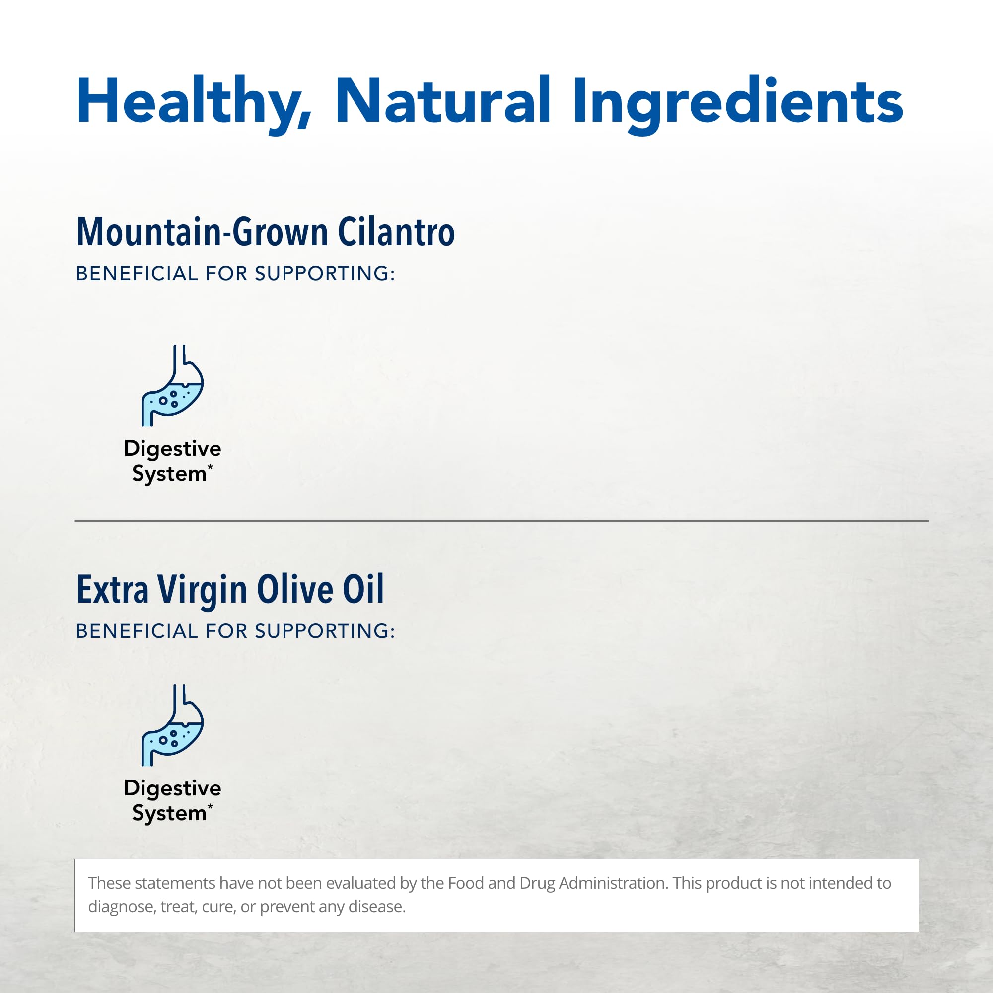 Cilantrol ingredients oil blend featuring cilantro and oregano for digestive comfort.