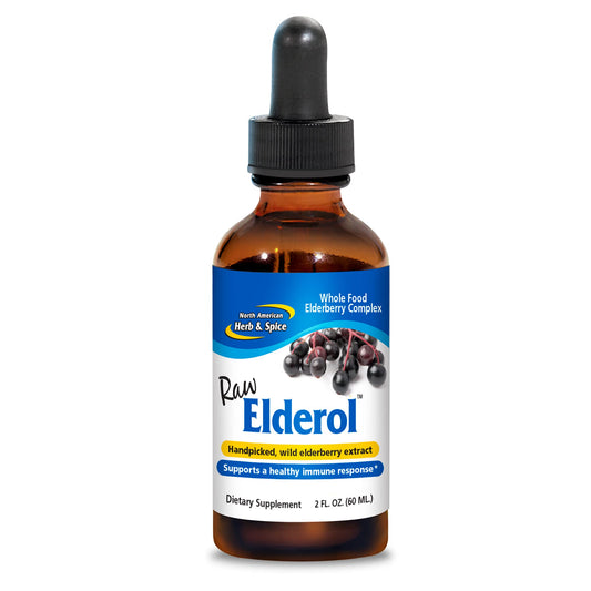 Elderol bottle shows elderberry extract for daily immune support.