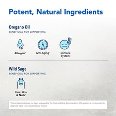Fung-E-Clenz label closeup highlighting the wild oregano blend for versatile use