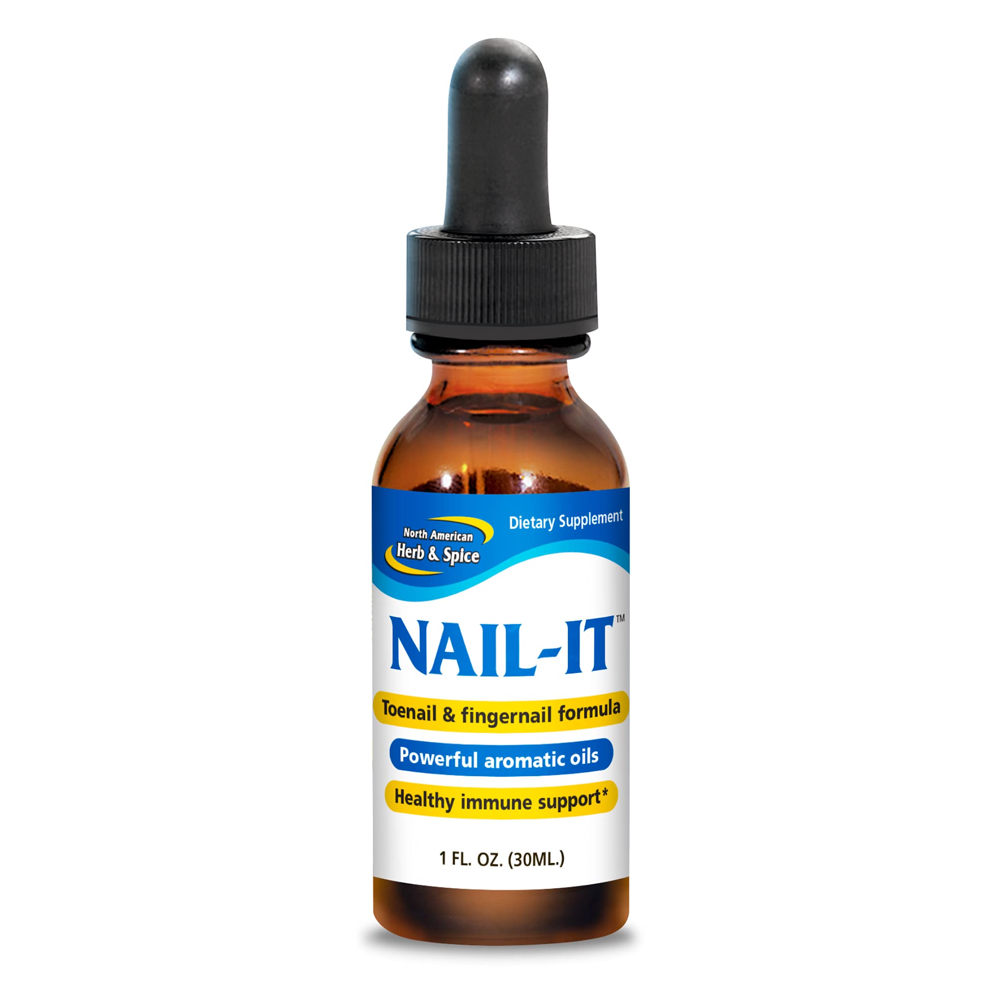 NORTH AMERICAN HERB & SPICE Nail-It bottle demonstrates the premium formula.