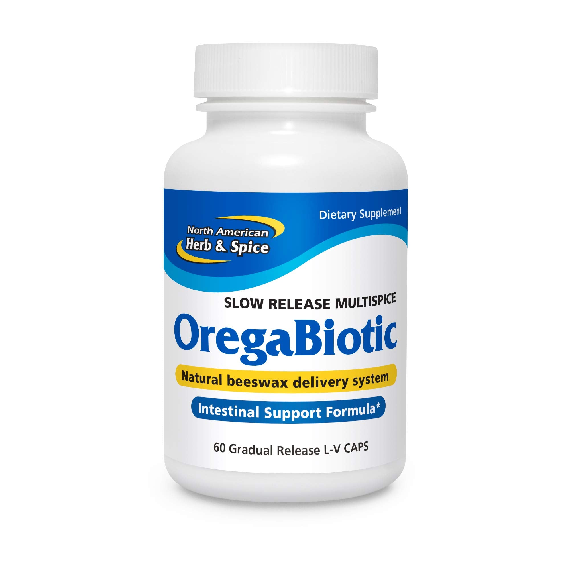OregaBiotic bottle on kitchen counter suggesting daily immune and digestive support.