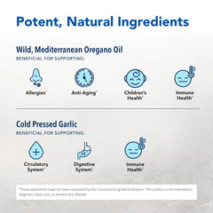 Wild oregano, garlic, and onion ingredients highlighted for natural nourishment