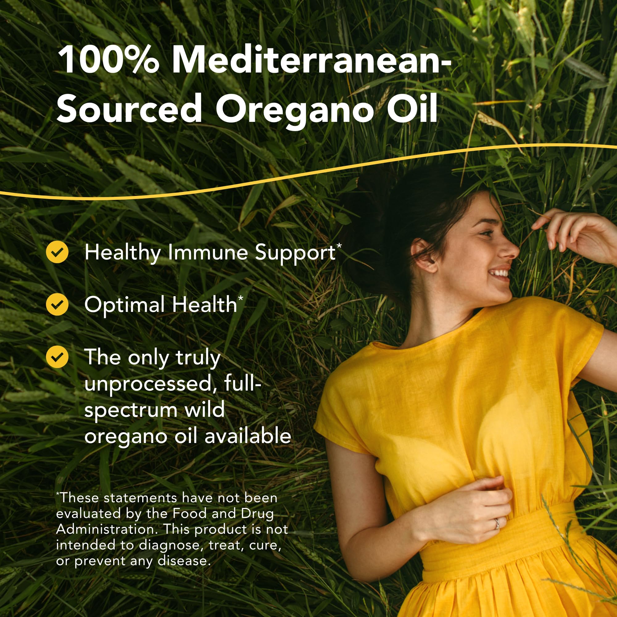 Oreganol bottle label highlights organic and non-GMO credentials