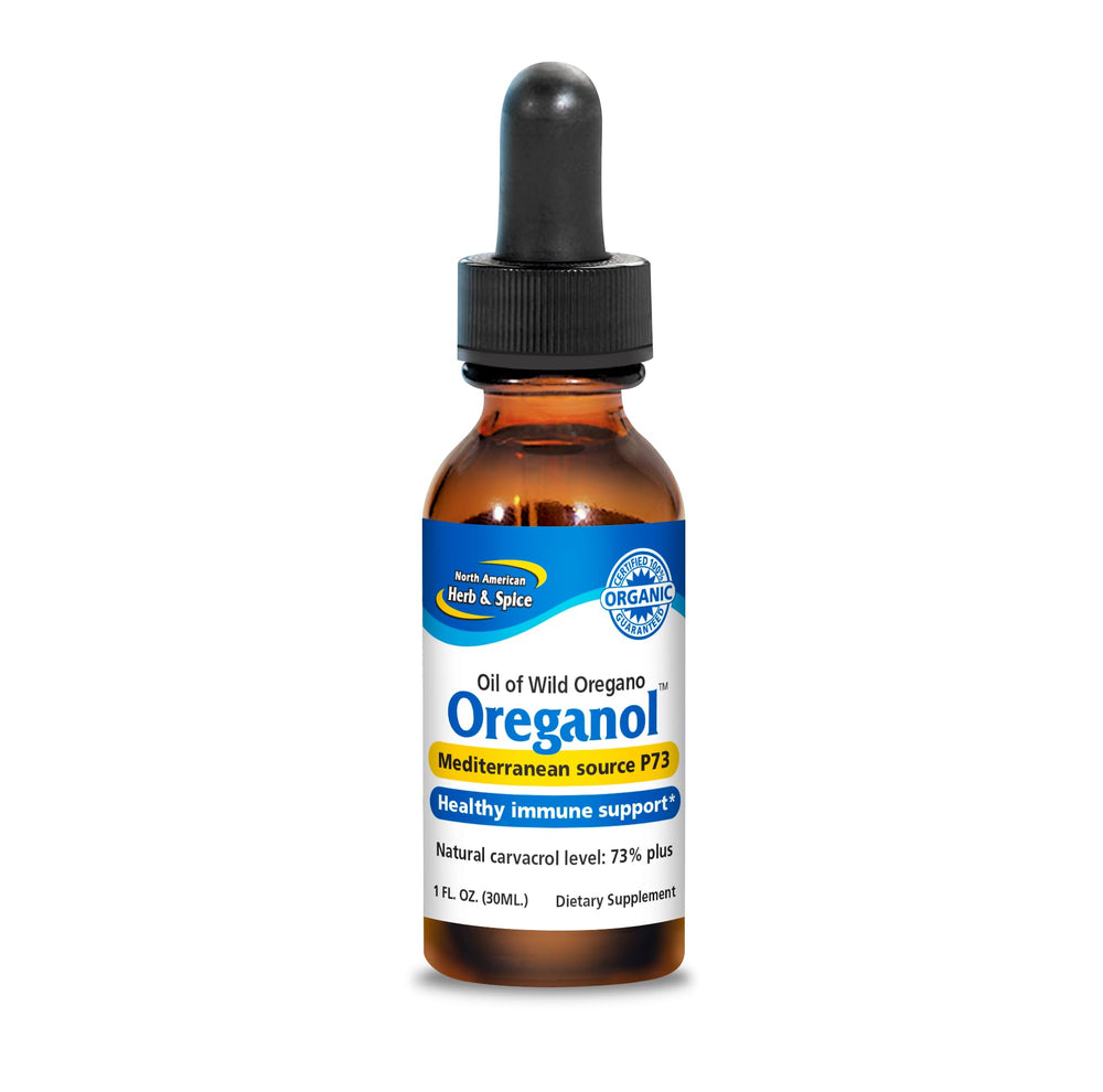 Oreganol P73 bottle with dropper for daily oregano oil use