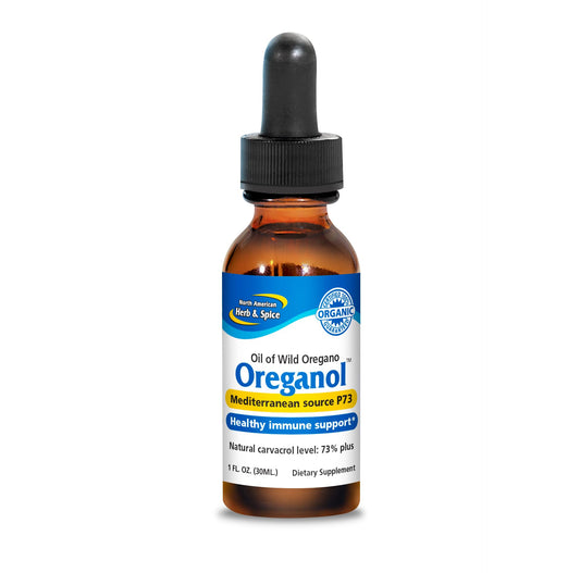 Oreganol P73 bottle with dropper for daily oregano oil use