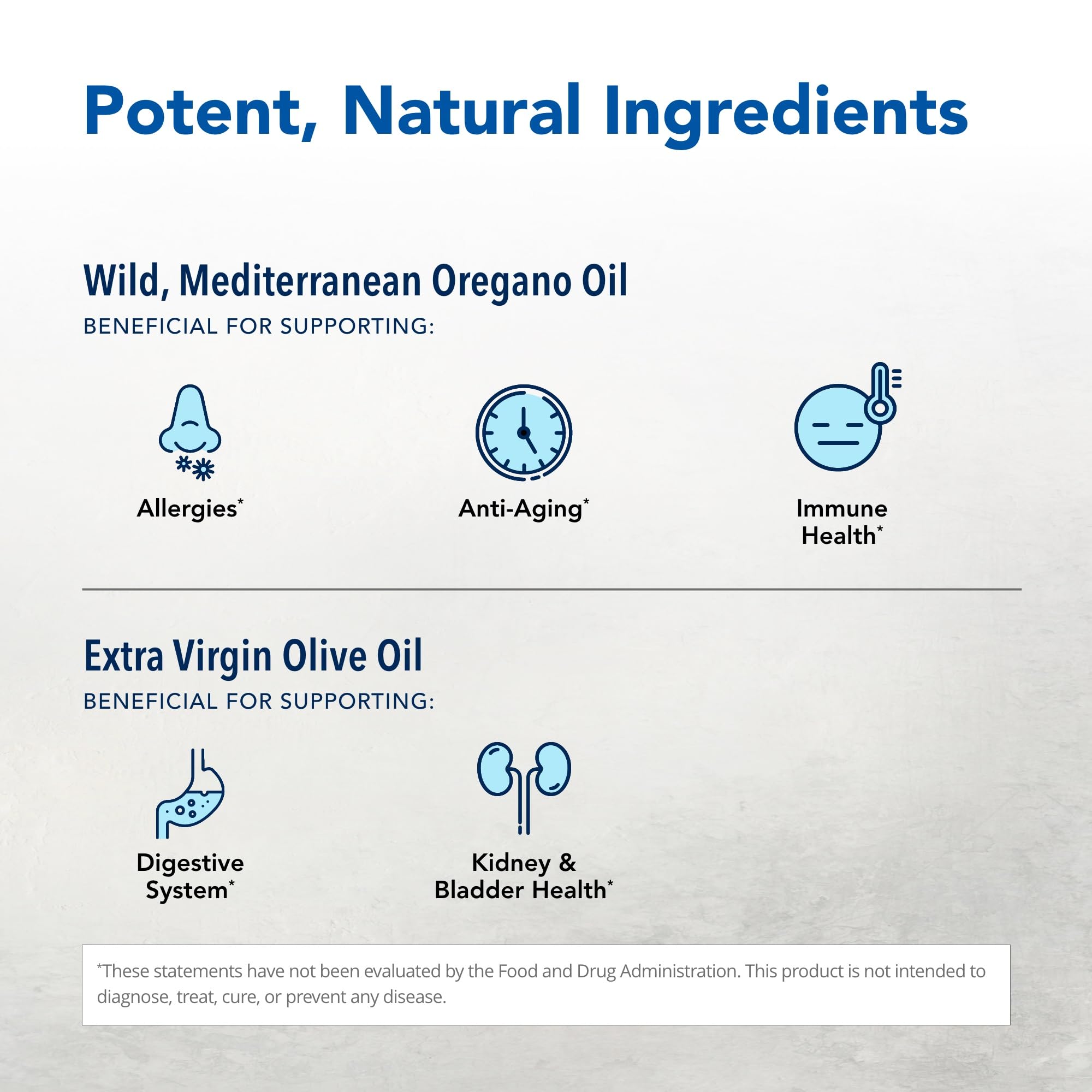 Closeup of Oreganol P73 label detailing full-spectrum oregano oil.