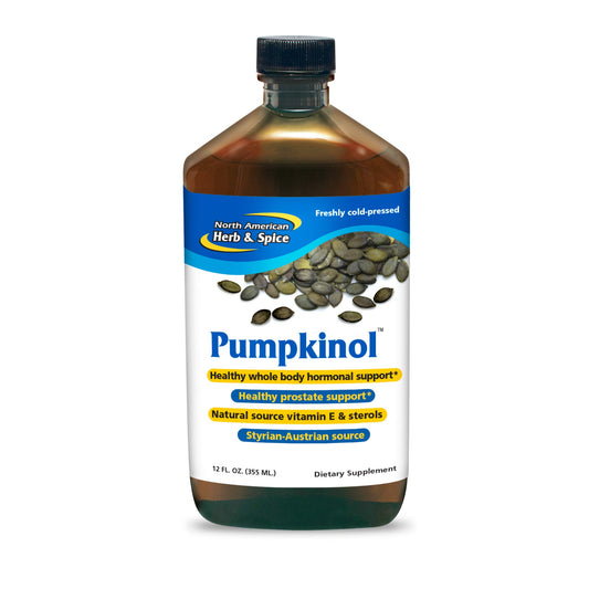 Pumpkinol bottle pour shows premium cold-pressed oil for healthy meals.