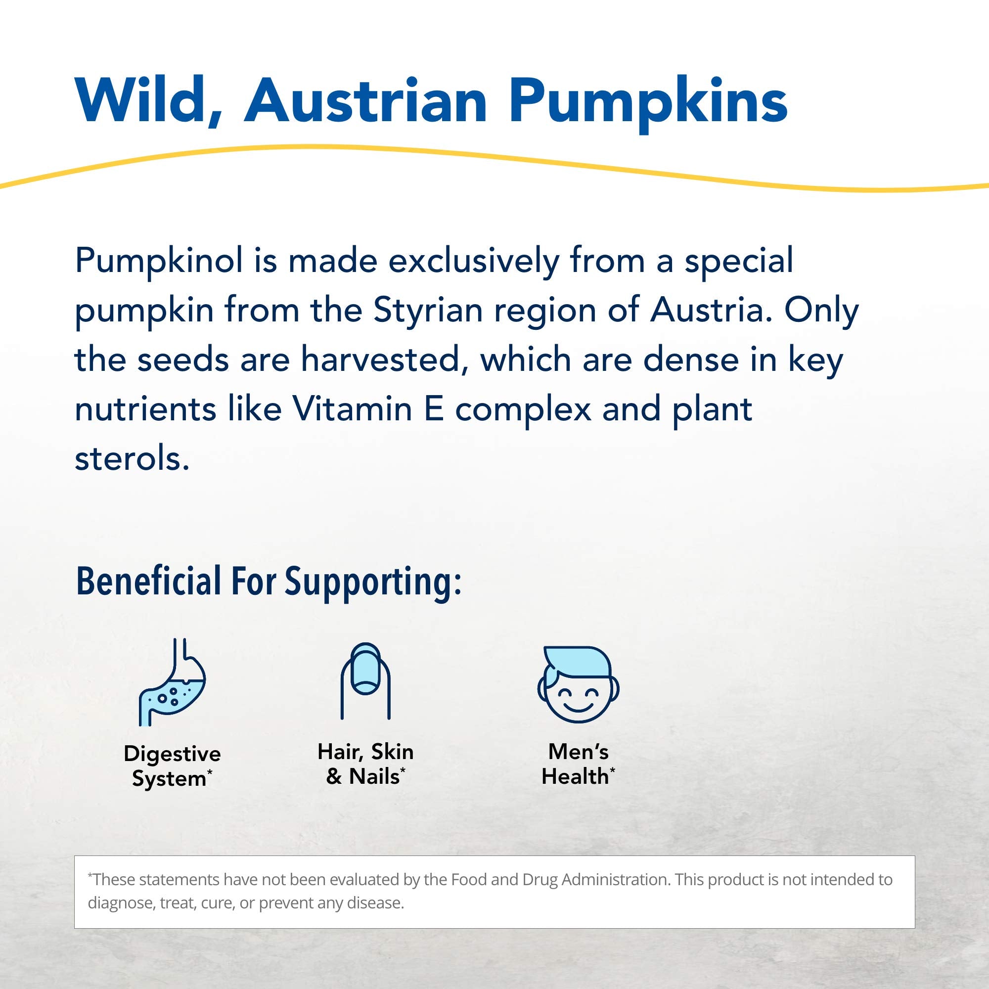 Pumpkinol ingredients closeup with pumpkin seed oil and herbal oils.