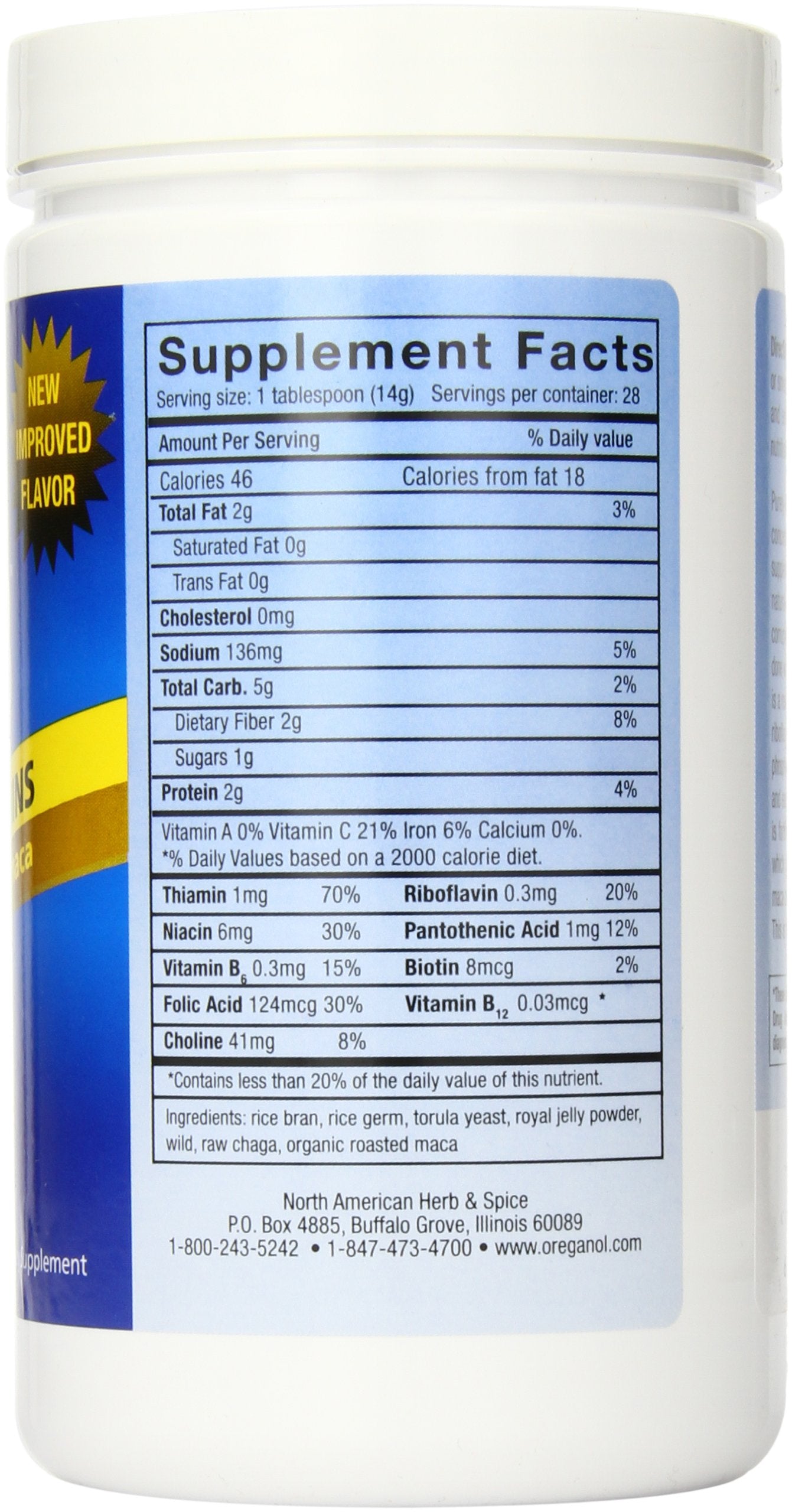 North American Herb & Spice Purely-B ingredients list showing whole-food sources.