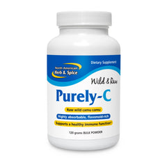 North American Herb & Spice Purely-C bulk bottle shows natural vitamin C with flavonoids for daily support.