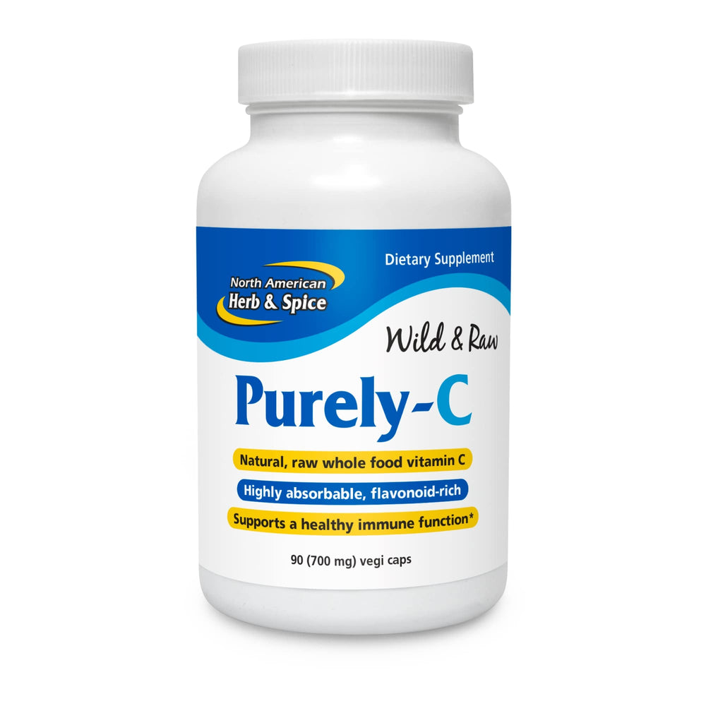NORTH AMERICAN HERB & SPICE Purely-C capsules in bottle, supporting daily immune-friendly nutrition