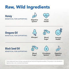 Oregano oil focus image showcases P73 extract for flavor and potential respiratory support.