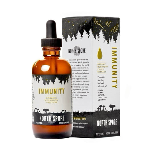 North Spore Immunity Tincture bottle front view for daily immune support.