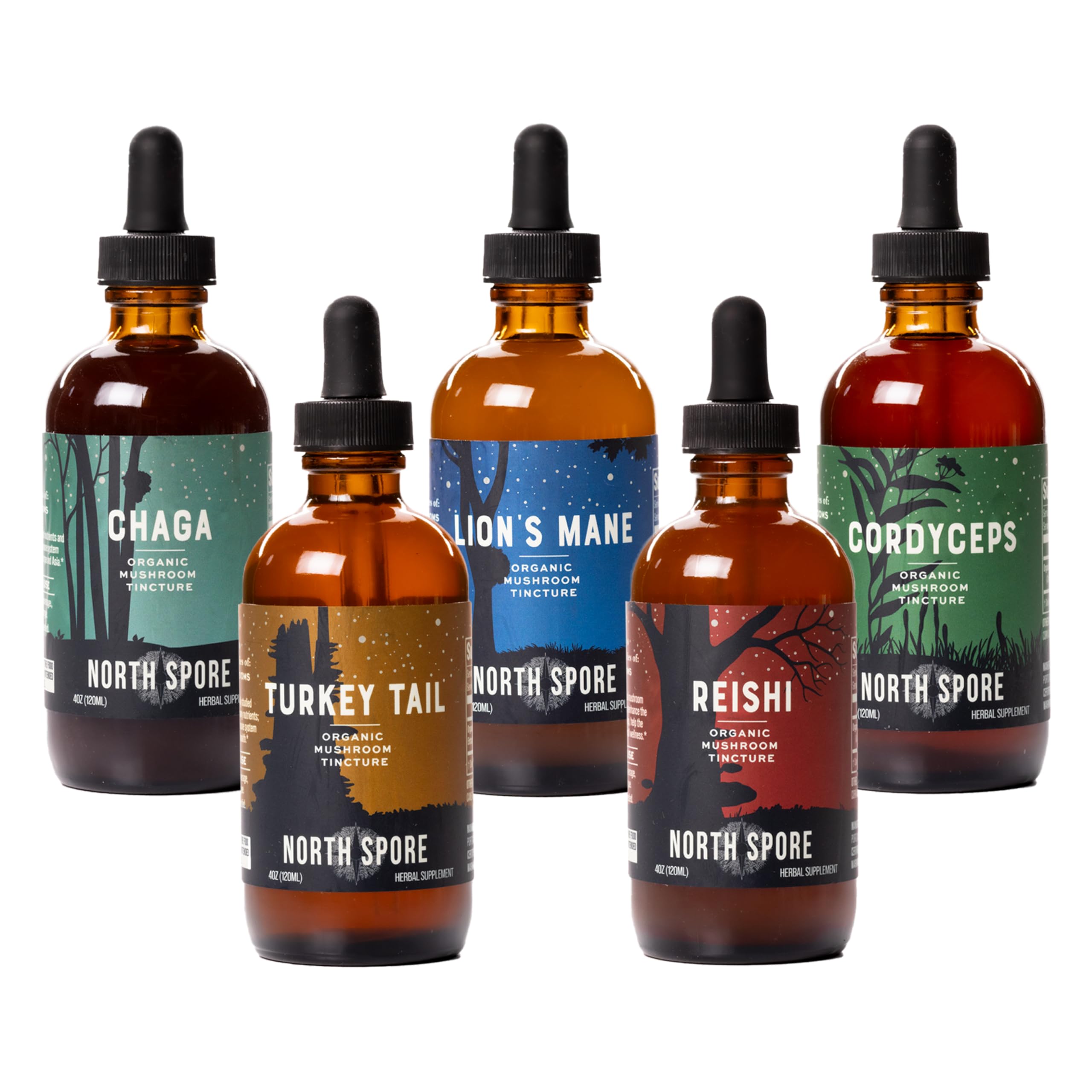 North Spore Lions Mane tincture bottle with dropper for focus and clarity.