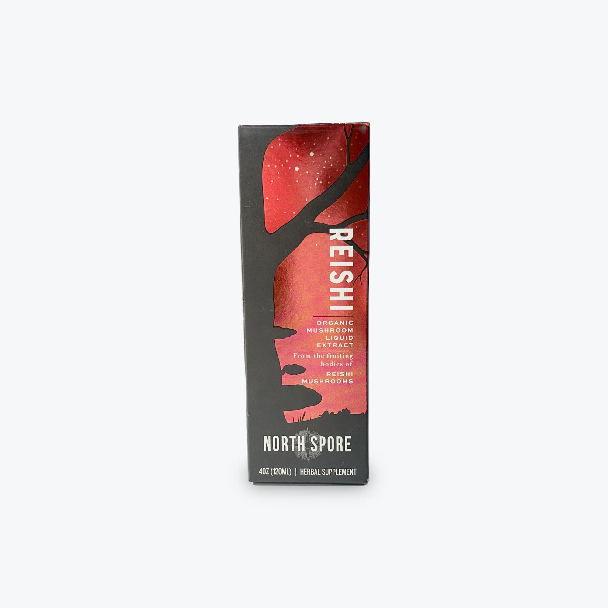 North Spore Reishi tincture pour demonstrates easy addition to juice or water.