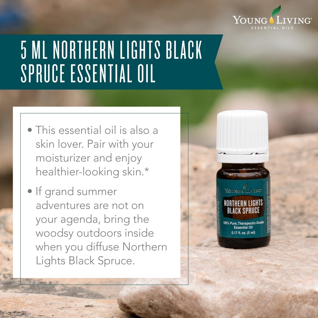 Northern Black Spruce oil on palm for gentle muscle soothing.