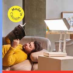 Northern Lights NLT height-adjustable lamp showing adjustable angle for customization.