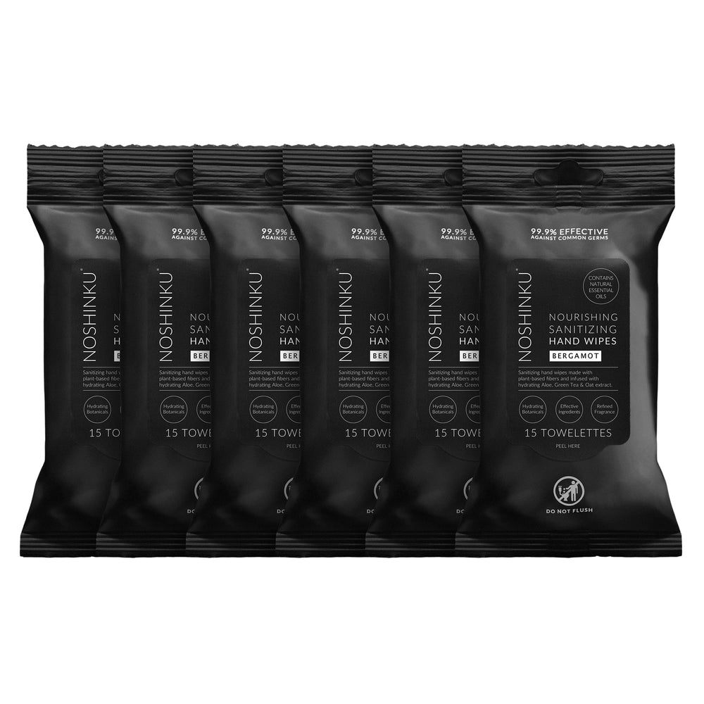 Noshinku bergamot wipes with 6-pack convenient for on-the-go cleansing