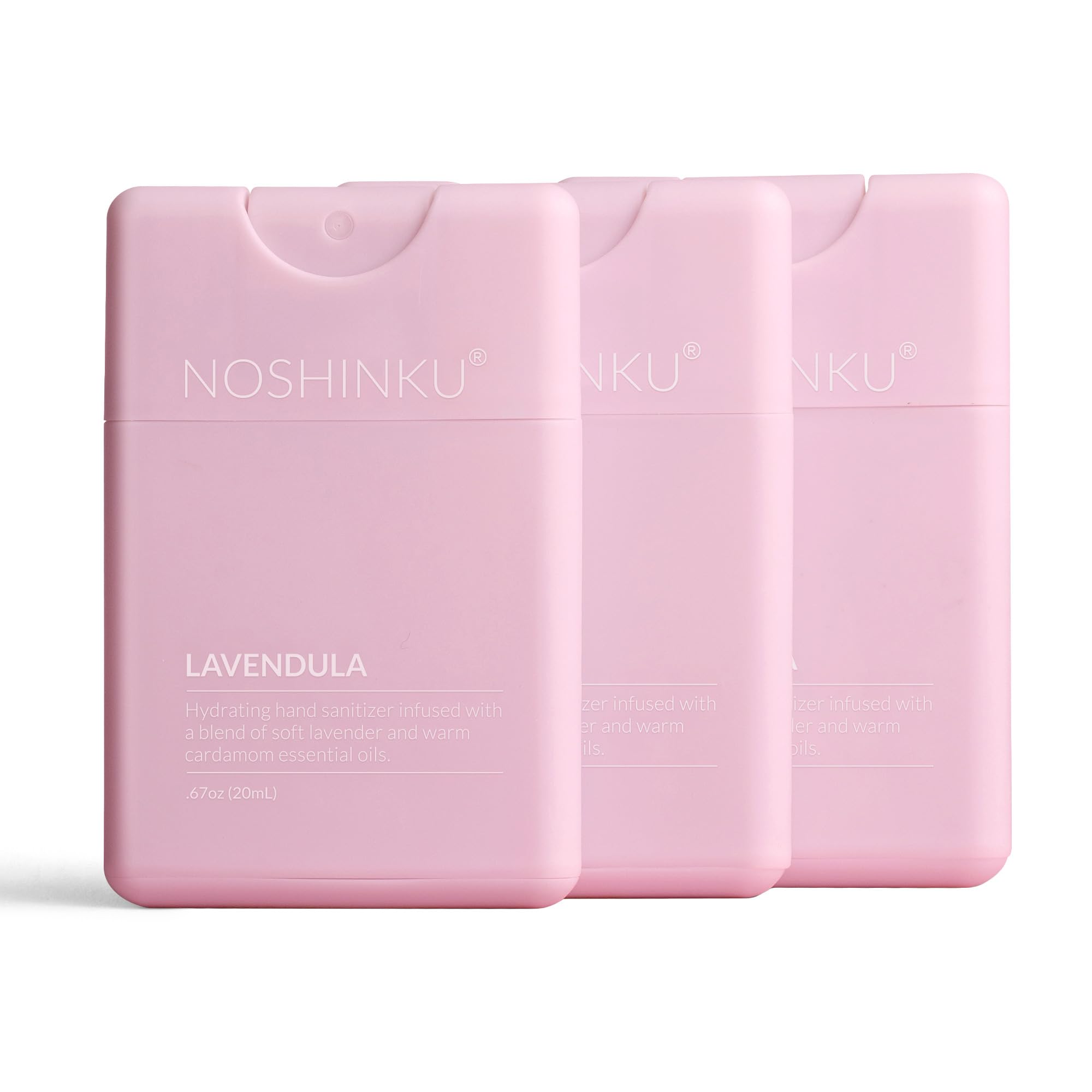 Noshinku Lavendula refillable sanitizer 3-pack for travel and refill on the go