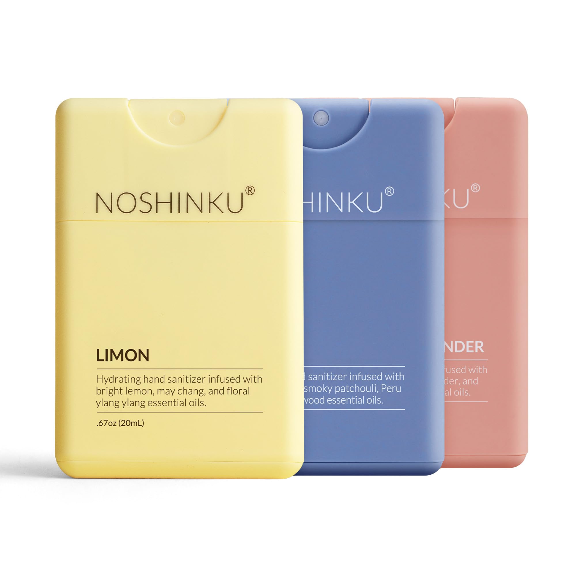 Noshinku refillable pocket sprayer in limon scent for on-the-go hygiene.