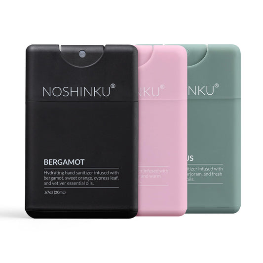 Noshinku Bergamot refillable sanitizer spray for on-the-go moisture