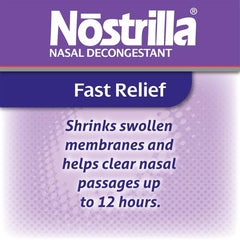 Nostrilla nasal spray nozzle in use for fast congestion relief.