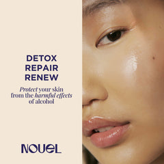 Nouel bottle pour demonstrates dosage guidance for morning-after relief.