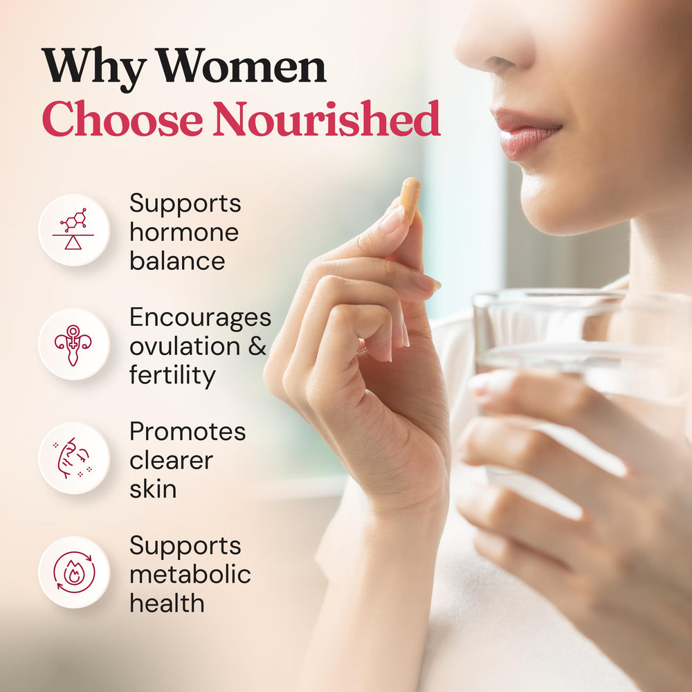 Packaging for Nourished 40:1 emphasizing vegan and non-GMO formulation.