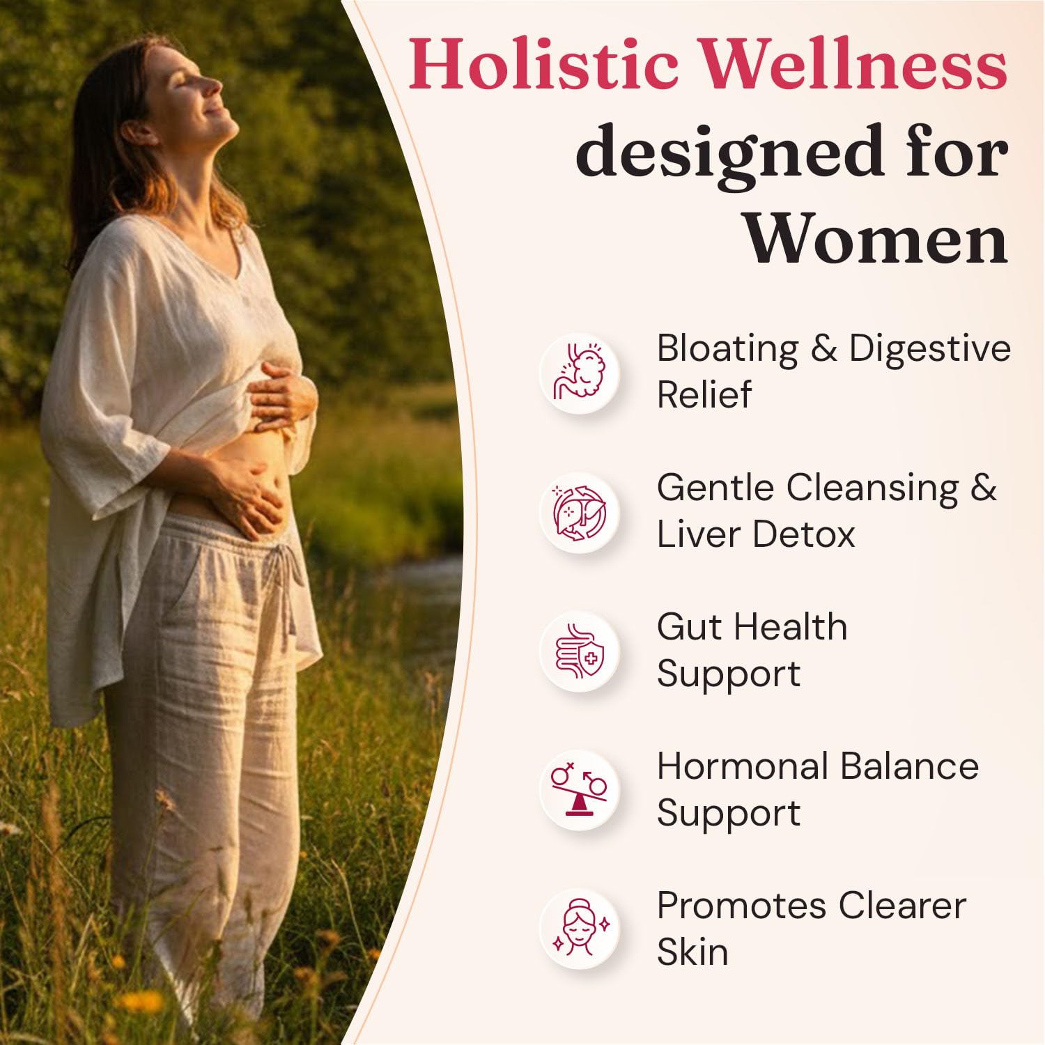 Nourished Natural Health Detox and Debloat ingredients fennel detail highlights soothing aroma and flavor.