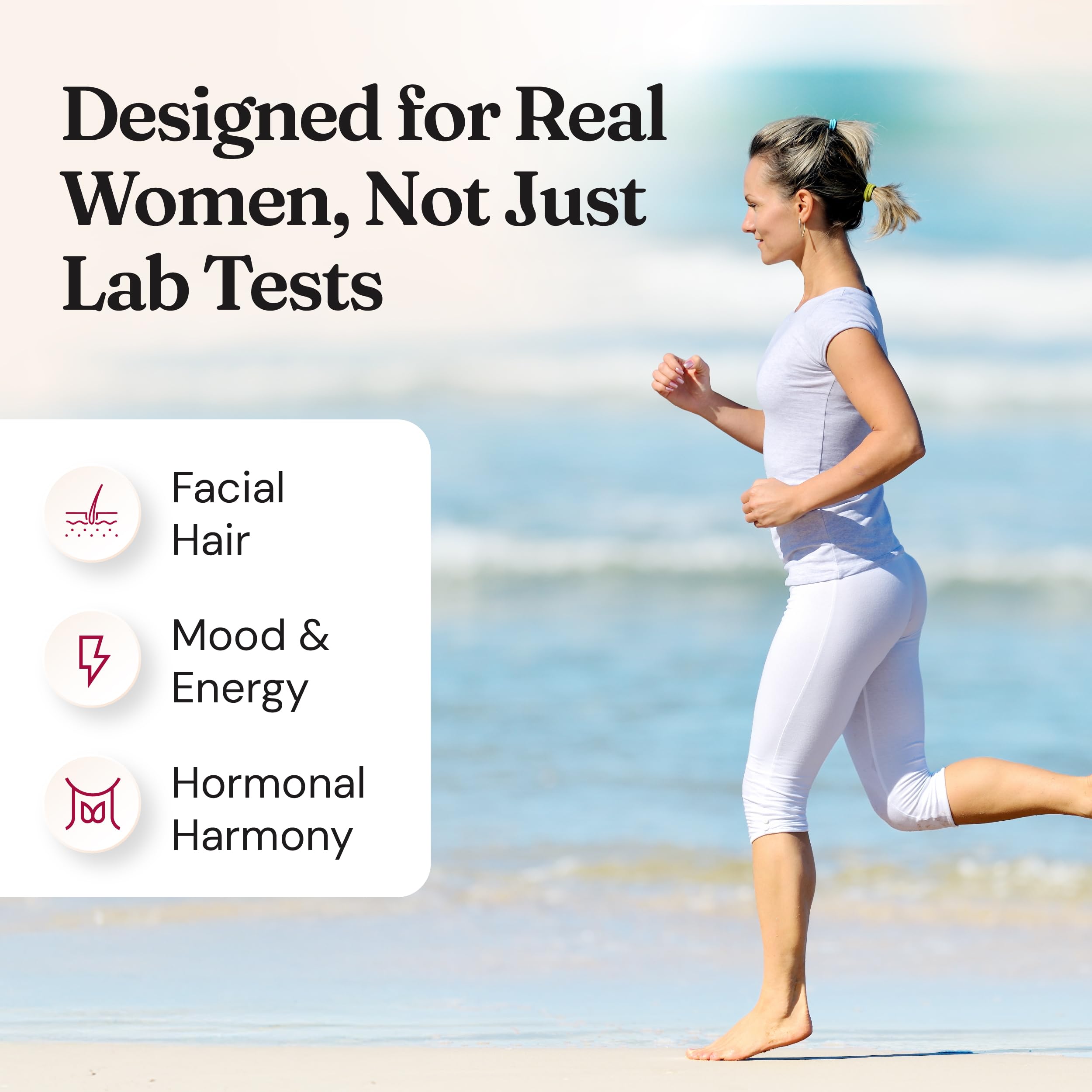 Nourished AndroEase Plus capsules in a clear jar for easy daily use.